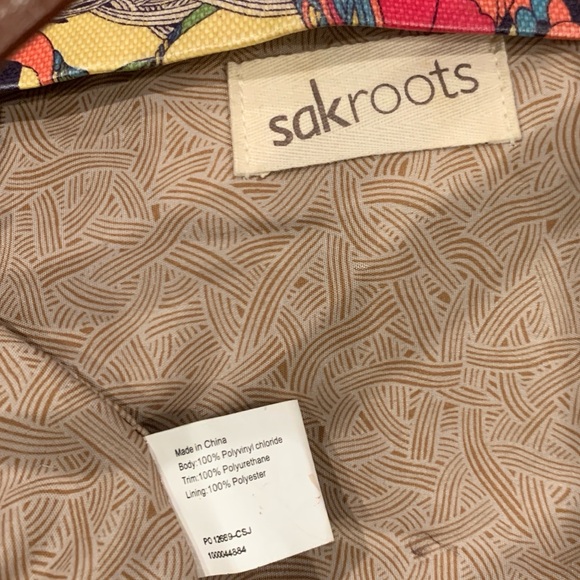 Sakroots Coated Canvas Peace/Bird Multicolored Floral Print Tote Bag - Picture 16 of 16